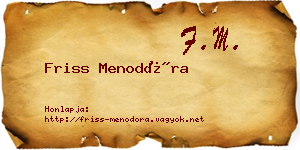 Friss Menodóra névjegykártya
